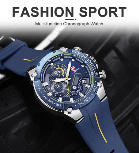 CHEETAH🇬🇧Men’s Stainless Steel/Silicone Sports Chronograph Watch. Waterproof. - Picture 3 of 8