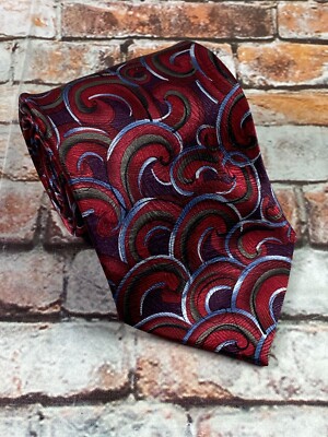 J Garcia Necktie Neck Tie Mens 58'' Collection Thirty Five Emerging Elephant Red