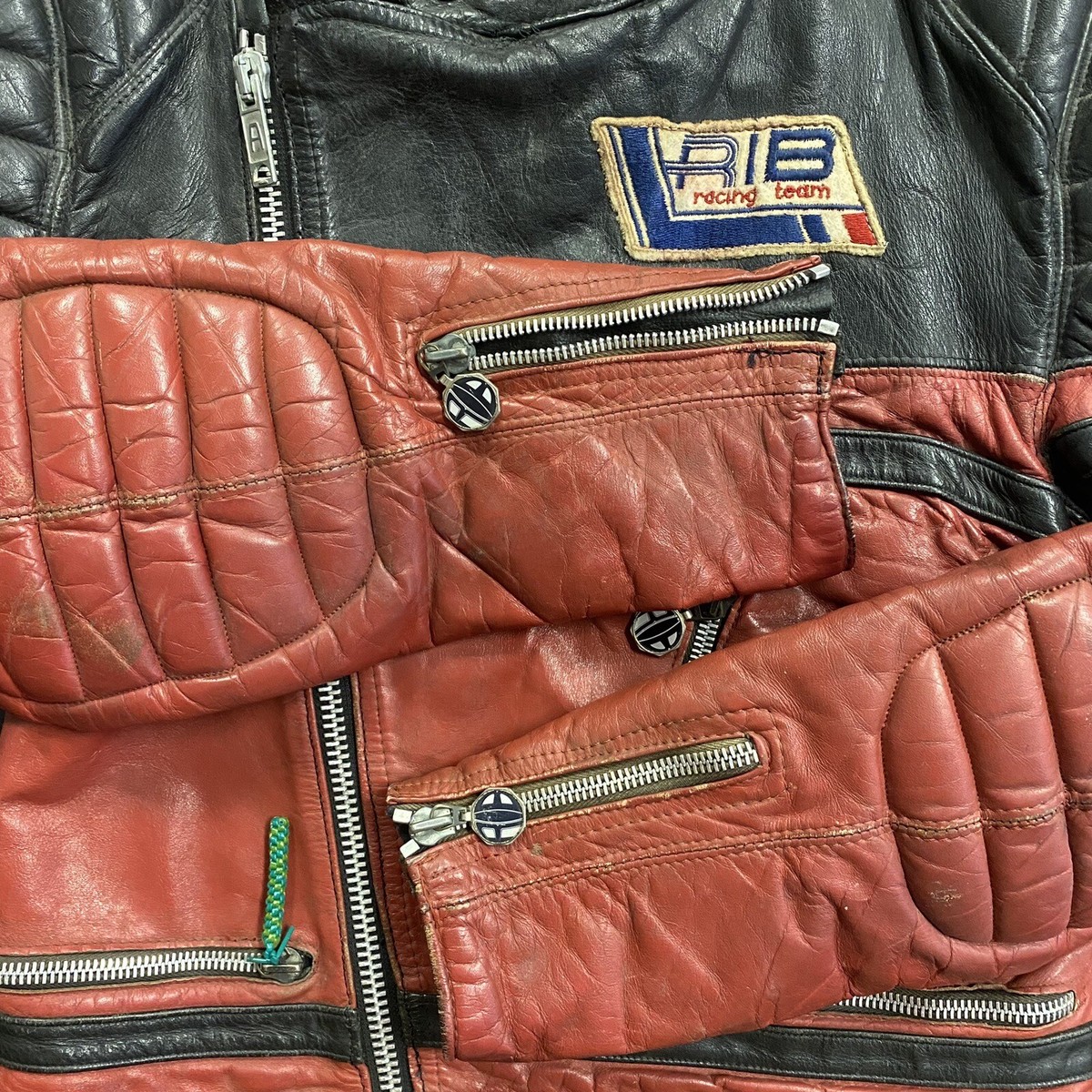 Rare Vintage Eclair La Vraie Leather Racing Team Jacket Sz L Made 