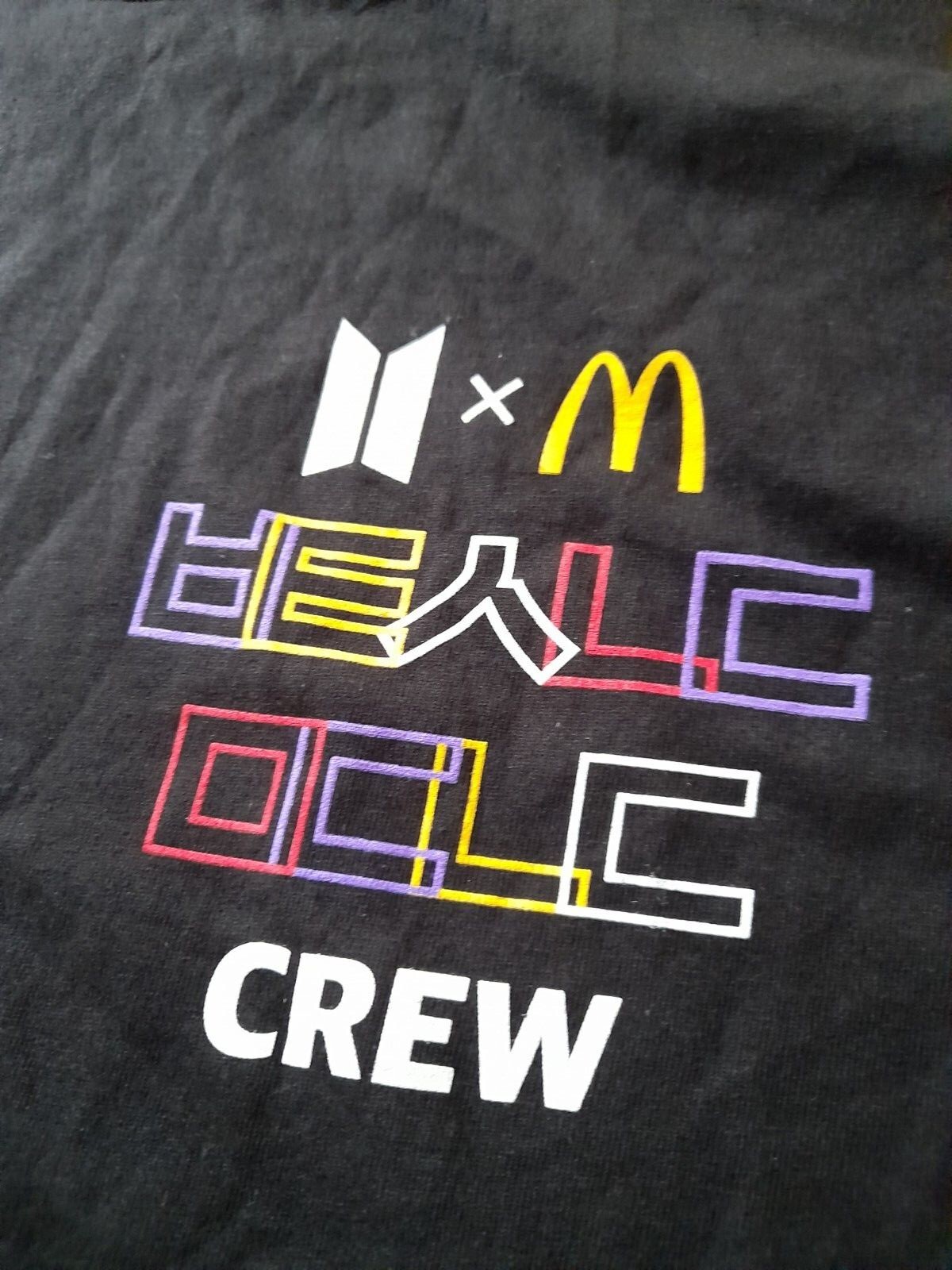 2021 BTS x Mcdonald's Crew Black T-Shirt Size Medium - Gem