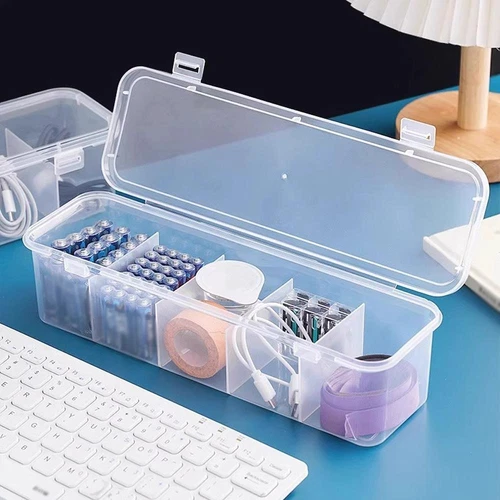 USB Charger Data Cable Power Cord Storage Box Desktop UK Organizer With Lid A5J3