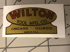 Wilton Tool Vise Chicago Decal Red Black On Gold set 2