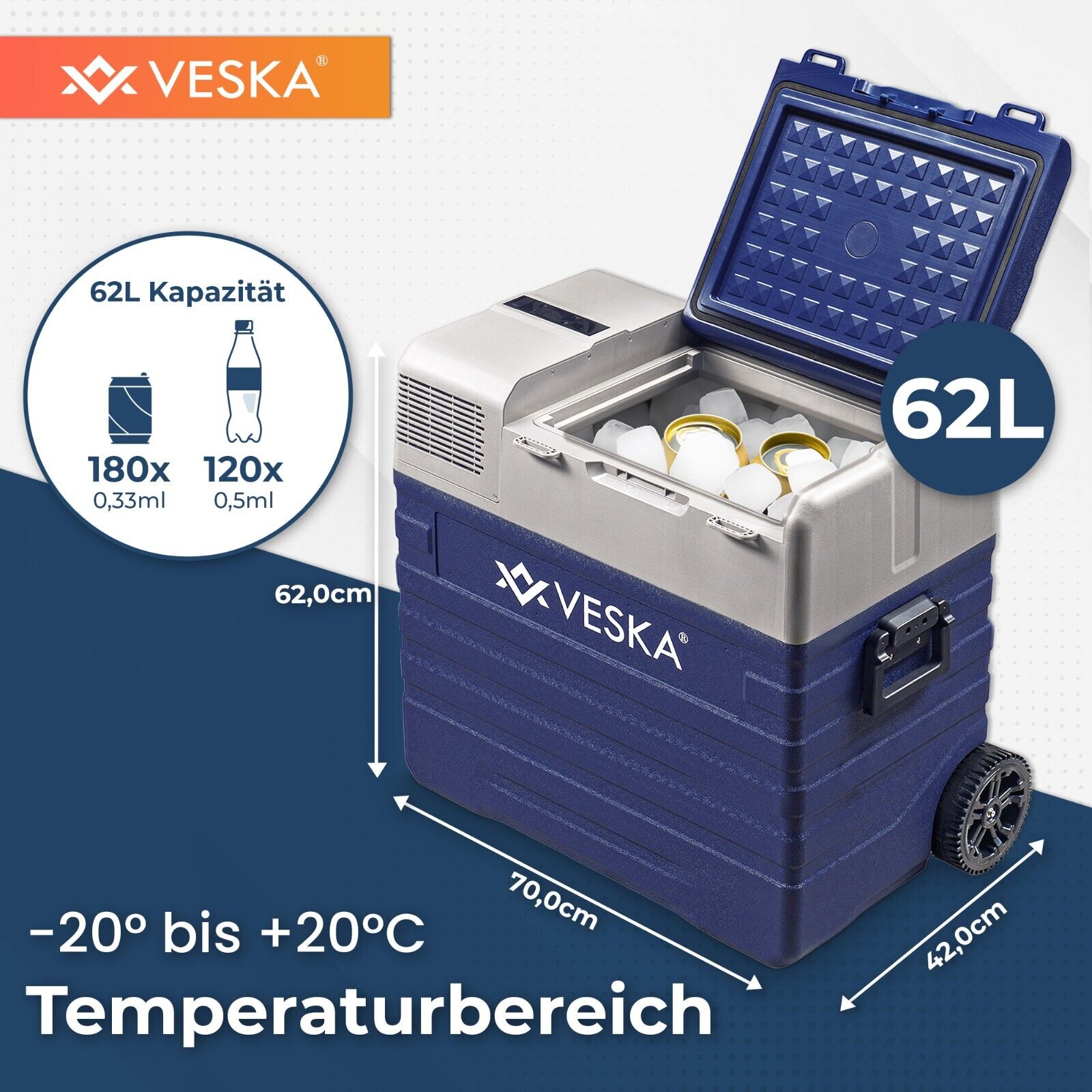 Kompressor Kühlbox mobile Kühltruhe elektrisch für Auto Camping Boot Kühlschrank
