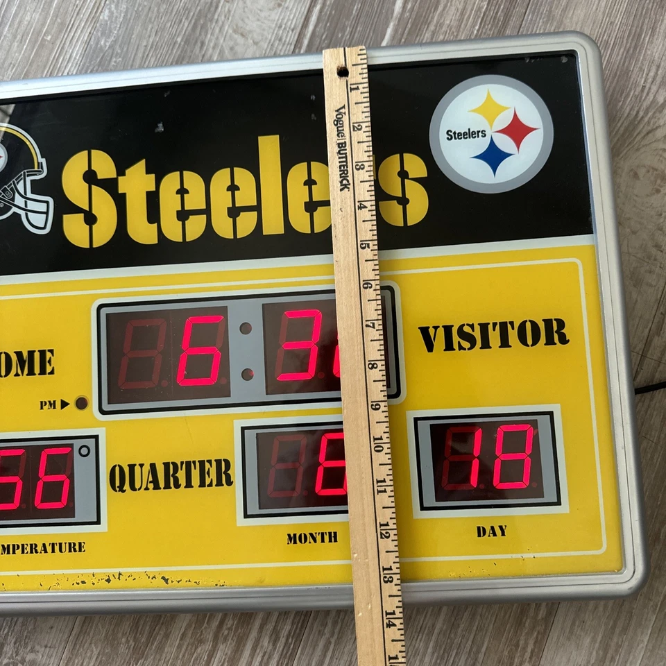 NFL Fútbol Pittsburgh Steelers Gameday Marcador Electrónico/Reloj/Termómetro Foto 3 de 4