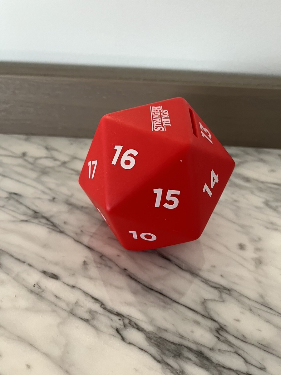 Stranger Things Hard Plastic D20 Dice Cube Coin Bank Netflix