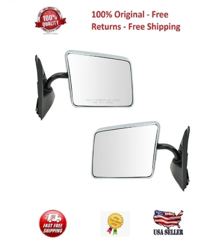 Stainless Steel Chrome Manual Side View Mirrors Pair Set for Blazer S10 Jimmy