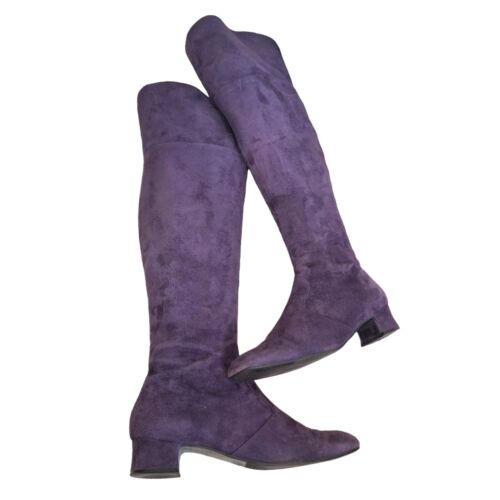 BRUNO PREMI Boots Size 5 Purple Suede Knee High/Over-the-Knee Pirate Retro GoGo - Picture 16 of 20