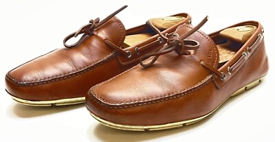 Prada Men’s Brown Leather Boat Shoes PRADA Leather Boat Shoes for Men | MR PORTER main image 3