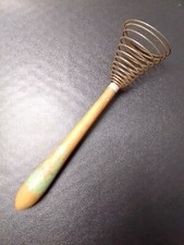 As-is Wooden Handle Vintage Whisk Egg Beater Wire kitchen utensil