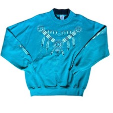 Vintage Aztec Native Print Crewneck Sweatshirt Jerzees Size XL