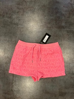  Versace Women s Jacquard Towel Stitch Fabric Shorts Flamingo sz 48 XL XXL $800