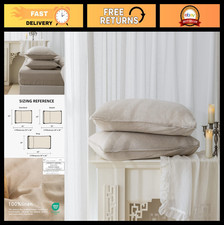 100 Linen Pillowcases Set of 2, Envelope Closure, Natural Washed Flax, 20x36inc