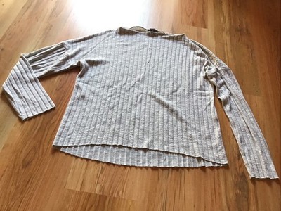 Amisu langarm Shirt, Sweatshirt, Pullover Gr. S (36, 38) hell blau gerippt !!!