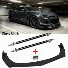 For Chevrolet Camaro Ss 1le Zl1 Front Bumper Lip Splitter Spoiler Strut Rods