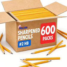 600 Pack Pre Sharpened Pencils Bulk, Wood-Cased 2 HB Pencils for School