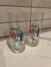 Vintage Johnnys Club High Ball Glasses, Havana Cuba