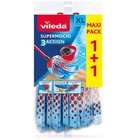 Vileda Supermocio 3Action XL Twin Pack Mop Head Refill 2 Pack Microfibre