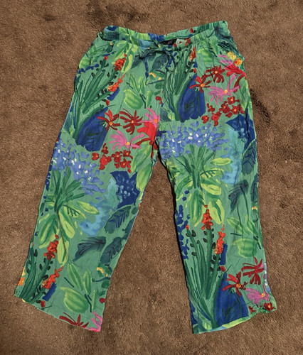 RARE Jamsworld Viscose Wide Leg Cropped Multicolor Bottoms, Size M