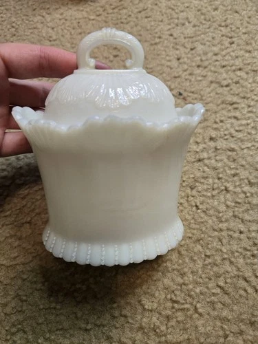 Vintage Milk Glass Sugar Dish
