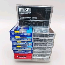 SEALED Memorex MAXELL Cassette Tape LOT OF 15 Communicator Series C90 DBS 90