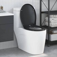 Toilettensitz Schwarz 47 X 37 X 4 Cm Duroplast