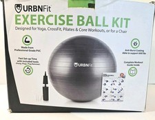 URBNFit Exercise Ball Yoga Ball Workout Balance Ball  Pump black 45 cm 18 in 