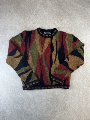 Tundra Canada 3D Strick Pullover Vintage 90er Coogi Style Erdton Gr. Small