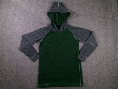 Broken Threads Hoodie Youth M Green Gray Raglan Long Sleeve Pullover Hooded
