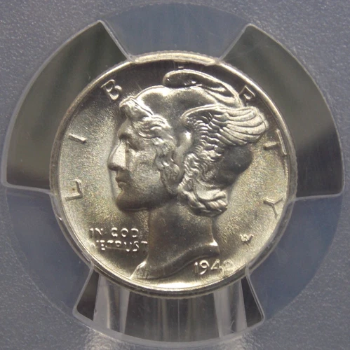 1942 "D" Mercury SILVER Dime 10c PCGS MS67 FB #087 *FULL BANDS* Unc BU ECC&C Inc