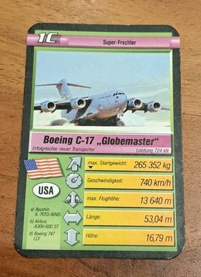 Boeing C-17 ''Globemaster'' - 1C - Einzelkarte - Quartett  (9A)