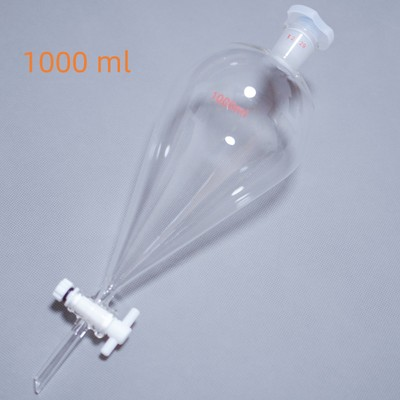 #ad Lab glass separatory funnel 250 ml 5000 ml telfon stopcock glass separator $32.00