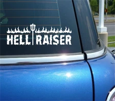 HELL RAISER FIRE PITCHFORK GRAPHIC DECAL STICKER ART CAR WALL