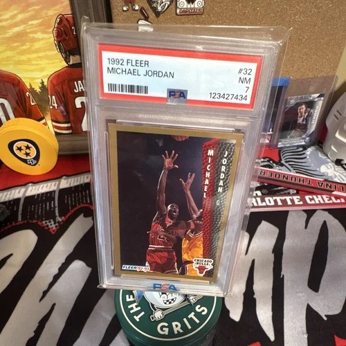 1992 Fleer Michael Jordan #32 Chicago Bulls NBA PSA 7 Graded Trading Card