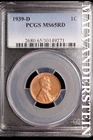 1939-D Lincoln Wheat Cent-PCGS MS 65 Red Choice Gem BU No Reserve #SLK988