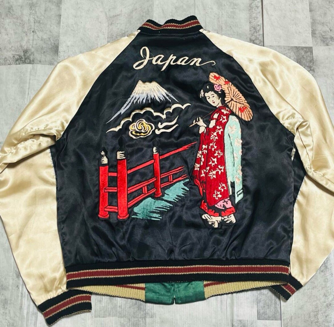 Vintage Japan Sukajan Satin Jacket Reversible Tailor Toyo