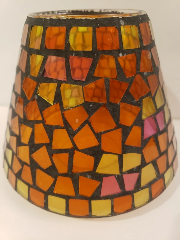 Orange Mosaic Glass Tile Shade - Image 2 of 4