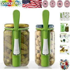 Rust-Resistant Stainless Steel Pickle Grabbing Forks - 2 Pack in Vibrant Green