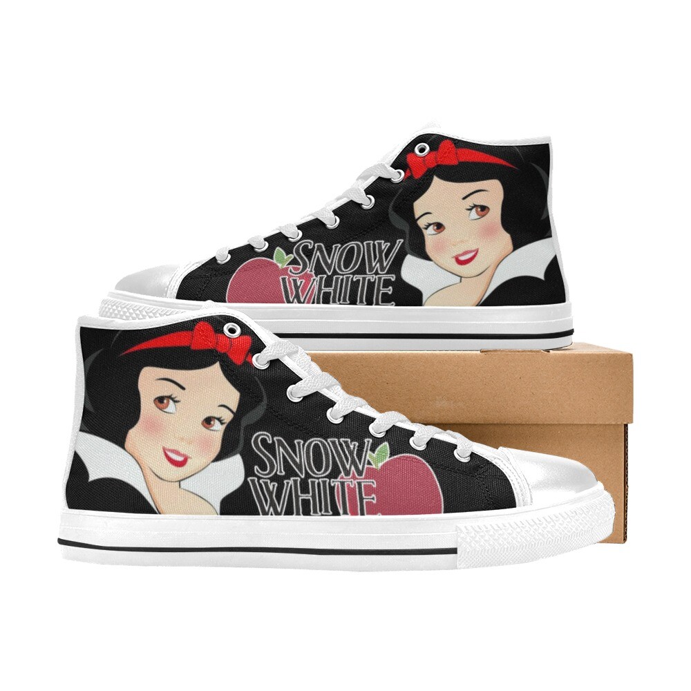 Snow White Custom Men's Sneakers High Top Canvas Casual