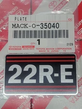 22R-E Genuine OEM Toyota Valve Cover Sticker decal 4runner Pickup Celica Supra