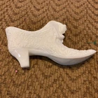 Vintage Fenton Milk Glass Hobnail Cat Head High Heel Shoe Slipper White Texture