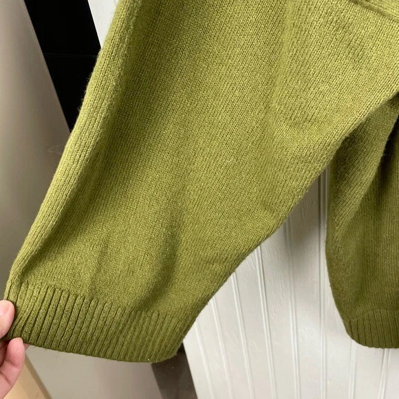 Suéter Suéter Madewell Doble Cuello en V Brezo Olmo Verde Algodón Talla 2X M7014 Foto 4 de 4