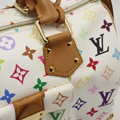 LOUIS VUITTON Monogram Multi Color Speedy 30 Hand Bag Blanc M92643 