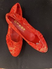 womens wedding party red shoes Dragon and Phoenix size 37 1.5 Inch High