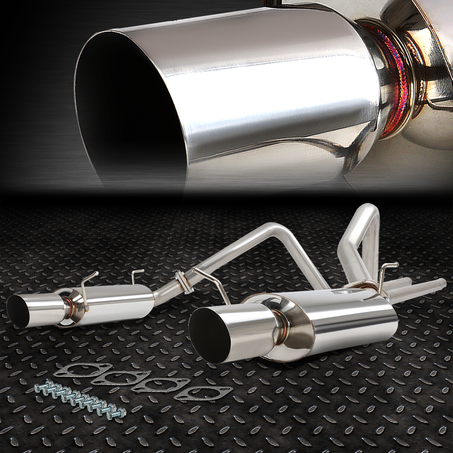 ДЛЯ 11-14 FORD MUSTANG 3.7 V6 DUAL 4 НАКОНЕЧНИК ГЛУШИТЕЛЯ ВЫХЛОПНЫХ ГАЗОВ CATBACK ИЗ НЕРЖАВЕЮЩЕЙ СТАЛИ