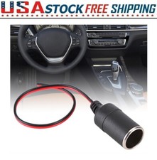 Car Cigarette Lighter Charger Cable Female Socket Plug Connector Adapter 12V/24V