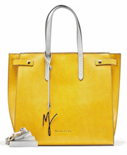 Manila Grace Shopper borsa femminile gialla media 2 manici con ciondolo