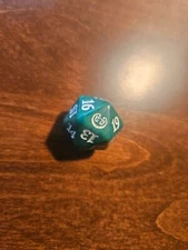 MTG Magic the Gathering D20 Spindown Die Kaladesh KLD Blue-Green & White