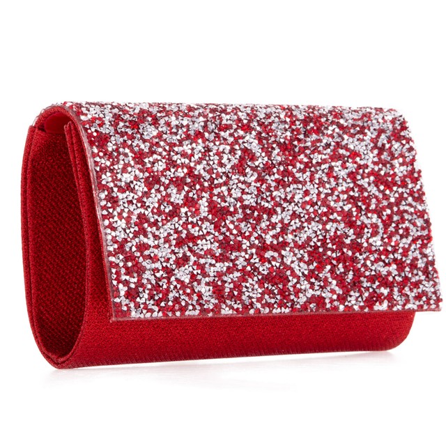 Stylish Red Glitter Sparkle Wedding Ladies Party Evening Clutch Hand Bag Purse eBay
