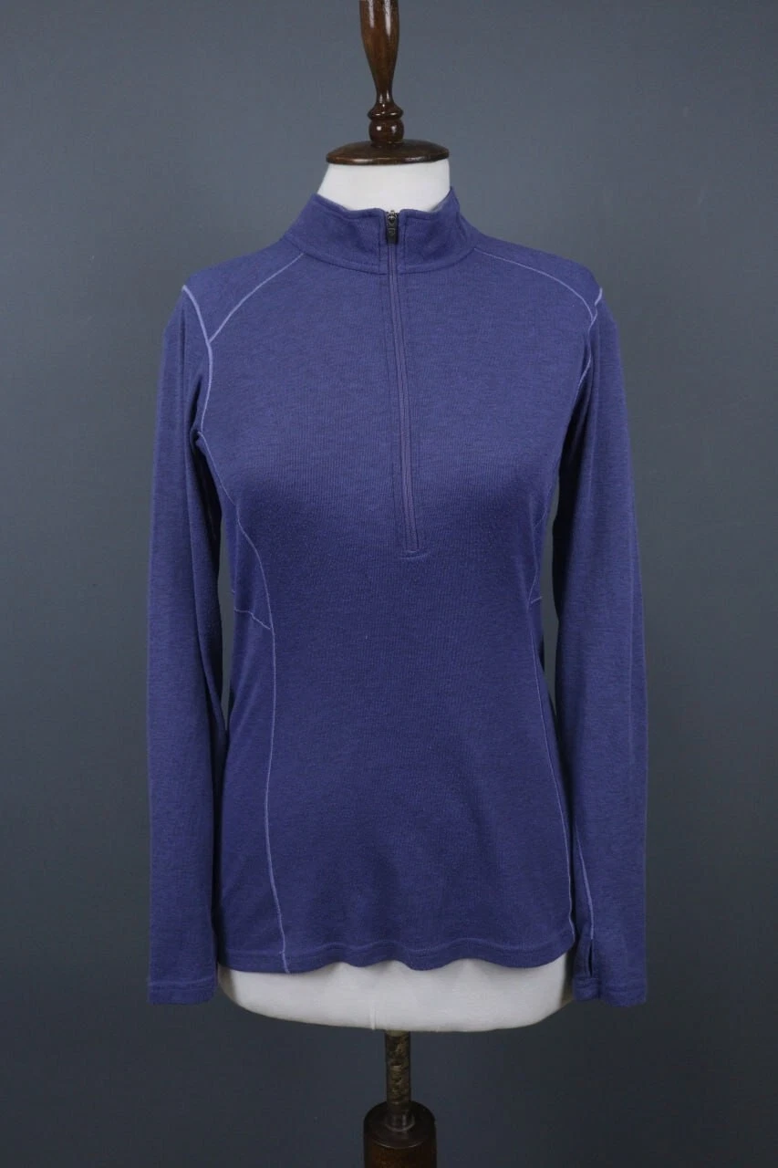 Kuhl Blue Long Sleeve Logo Akkomplice 1/4 Zip Comfortable Top Base Layer Size M