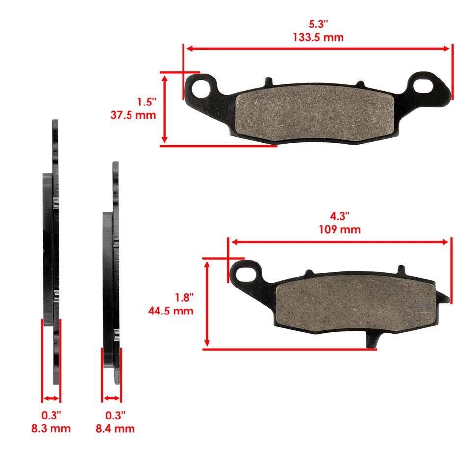 Brake Pads for Kawasaki VN1600 Vulcan 1600 Nomad 2005-2007 Front Rear Pads — 第 2/4 张图片